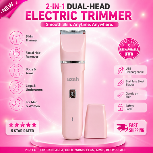 2-in-1 Electric Body & Facial Hair Trimmer – Cordless Rechargeable Shaver